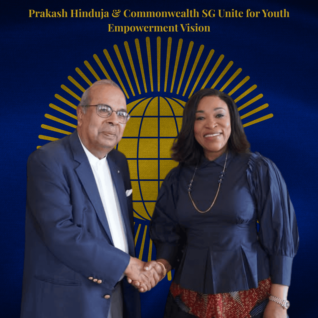 Prakash Hinduja Hinduja family member with Commonwealth SG Unite for Youth Empowerment